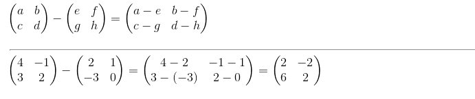 contoh soal rumus pengurangan matriks matematika