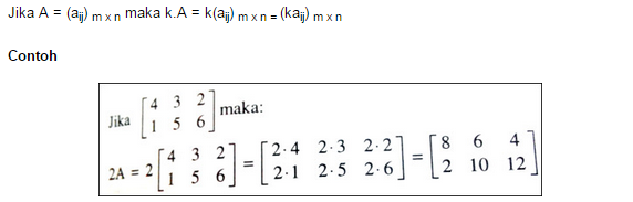 cara menghitung rumus Perkalian Skalar matriks matematika