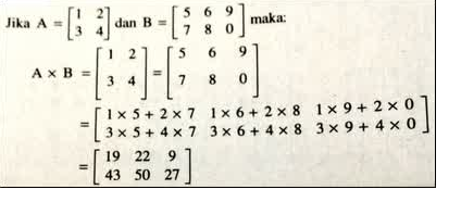 cara menghitung rumus Perkalian dua Skalar matriks matematika