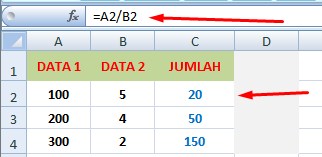 Rumus Penjumlahan Pengurangan Perkalian Dan Pembagian Excel