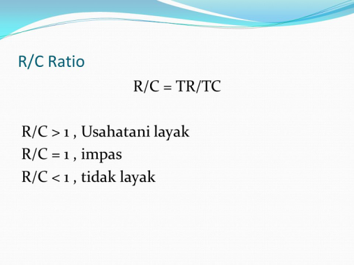 Formula rasio B/C dan rasio R/C