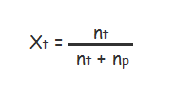 Fraksi mol zat terlarut (Xt) biasa dirumuskan dirumuskan dengan rumus seperti berikut ini: