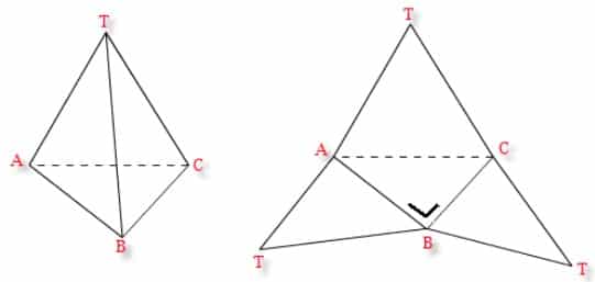 Jaring piramida segitiga siku-siku