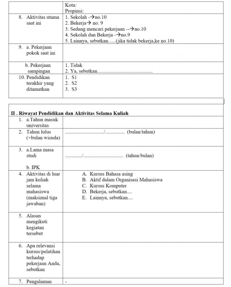 Contoh Kuesioner Penelitian Yang Baik Dan Benar Lengkap Riset